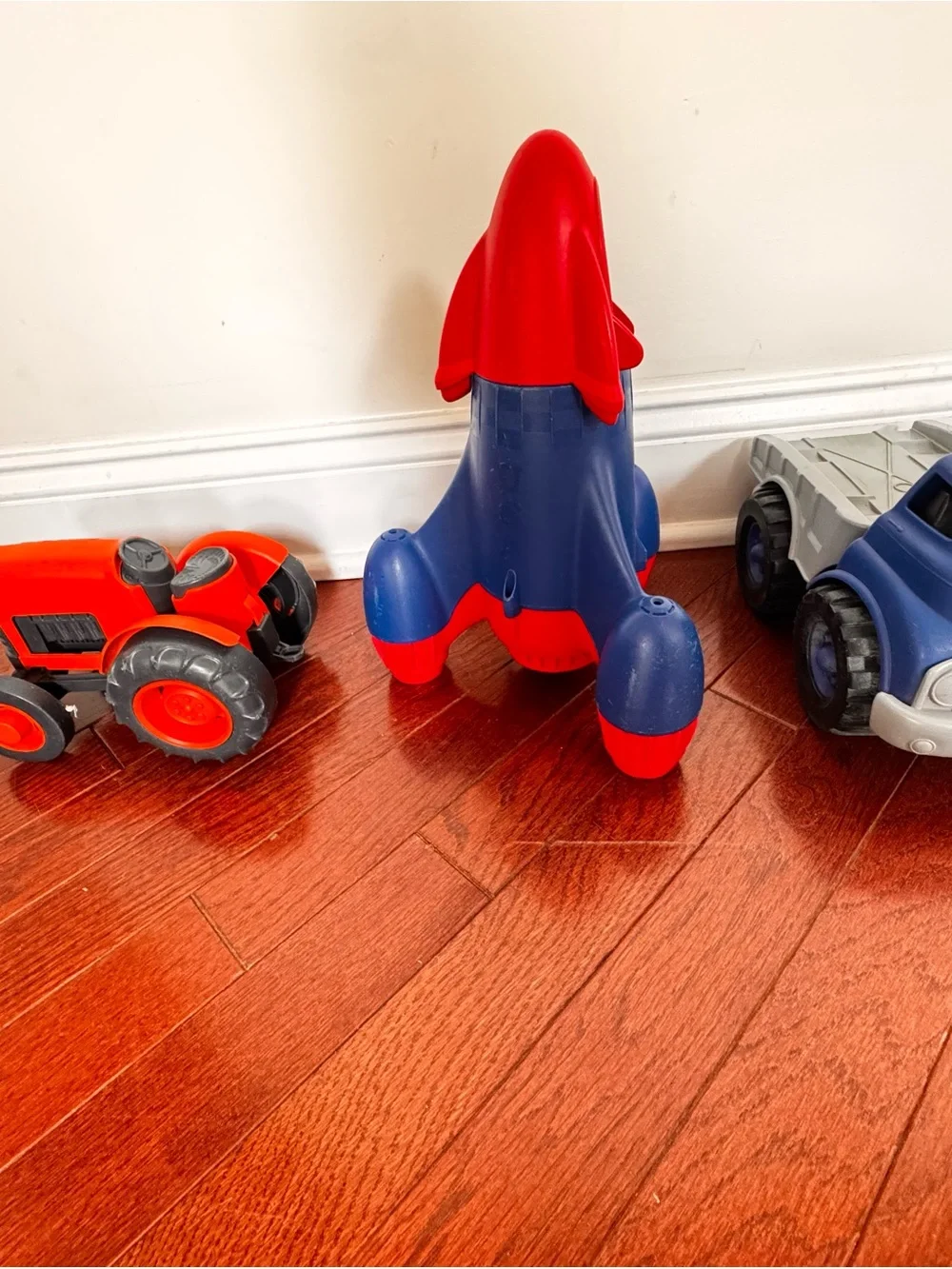 Lot of 3 green toys- Kids Blue and Red Rocket Toy - Classic Toddler Playset